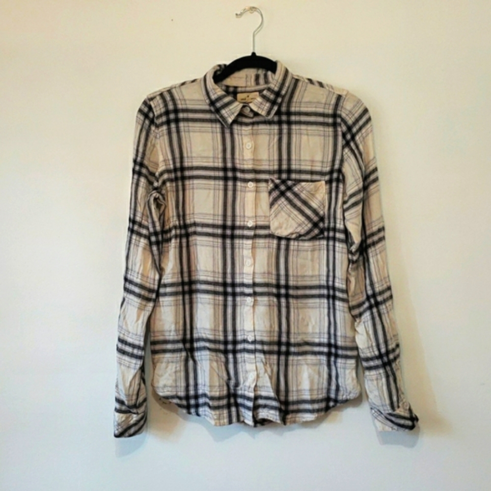Thread & Supply - Cream Black Plaid Button Down